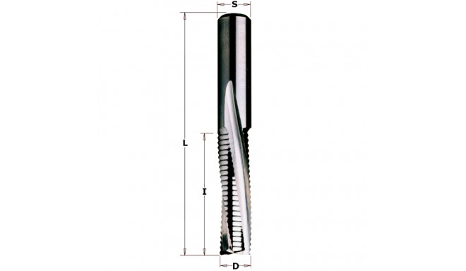 DOWN-CUT SPIRAL BIT SOLID HW D=12X35X80 Z3/R RH