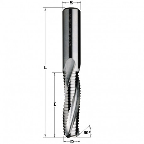 LOCKSET SPIRAL BIT SOLID HWD=16X55X110 Z3/R RH