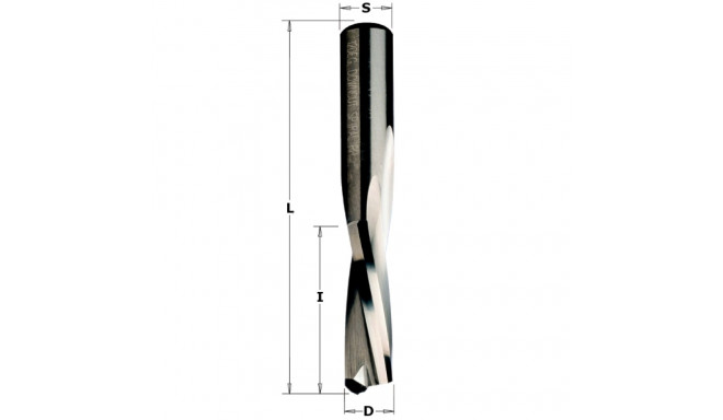 DOWN-CUT SPIRAL BITS,SC D=3/16x3/4 S=1/4 Z=2, RH