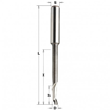 Spiraalfrees 5% CO HSS, üles.v ALU Z1 D=8x14-55x80 S=8 RH