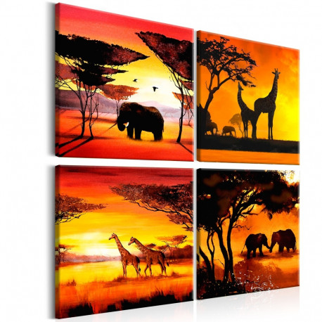 Seinapilt - African Animals (4 Parts) - 60x60