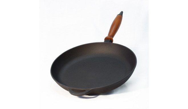 Iron pan D28cm with wooden handle