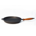 Iron pan D28cm with wooden handle