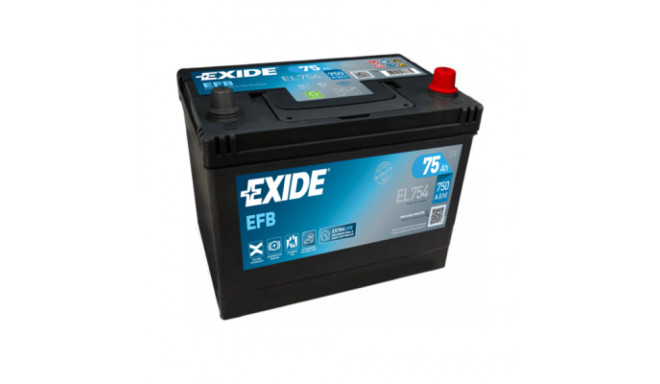 Exide EFB 75Ah 750A 260x173x222-+