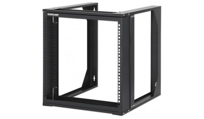 Intellinet 19&quot; Wall Mount Open Frame Network Rack, 9U, Front-hinged Swing Frame Flat Pack, 