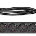 Intellinet 19" 1U Rackmount 7-Way EU 2-pin (CEE 7/3) PDU with Surge Protection, 16A, On/Off, Bu