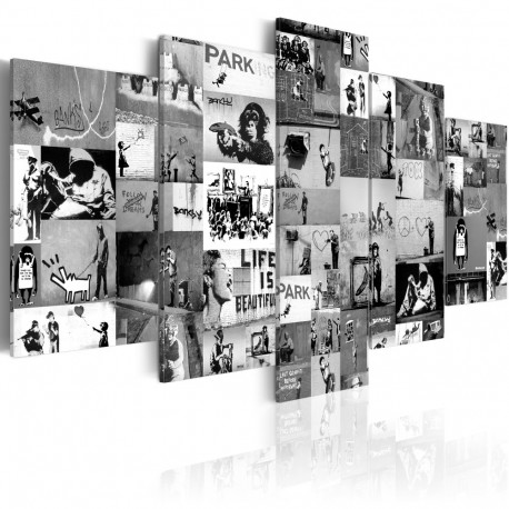 Seinapilt - Banksy: Graffiti Collage IV - 100x50