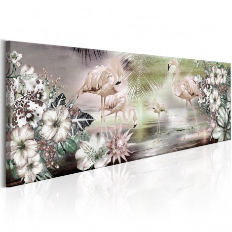 Seinapilt - Flamingoes and Flowers - 135x45