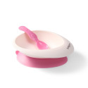 Baby suction bowl with spoon, pink, 1077/02