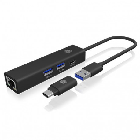 ICY BOX IB-HUB1439-LAN 4in1 jaotur