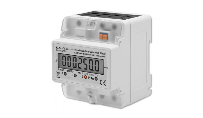Kolmefaasiline elektrooniline elektriarvesti DIN-liistule 400V LCD 4P