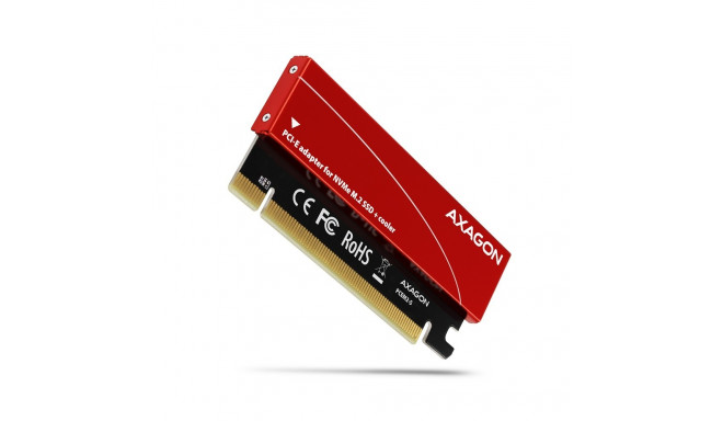 PCEM2-S PCI-E 3.0 16x - M.2 SSD NVMe, up to 80mm SSD, low profile, cooler