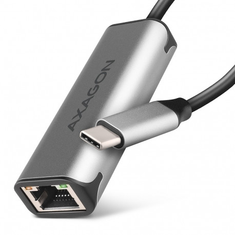 The AXAGON ADE-25RC is a compact external network card that converts a USB-C port i