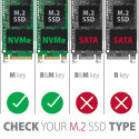 Axagon SSD case EEM2-UG2 USB-C 3.2 Gen 2 M.2 NVMe SSD 42-80mm