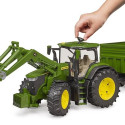Tractor John Deere 7R 350 with front loader and trailer