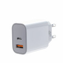 Universal charger 2x3A USB C + USB A Power Delivery white