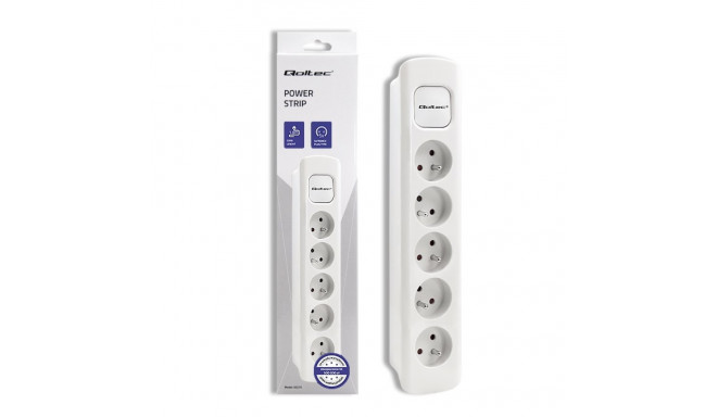 5-Outlet Power Strip with 1.8m Extension Cord - White