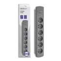 Power strip 6 sockets, 1.8m, Grey
