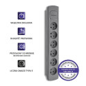 Power strip 6 sockets, 1.8m, Grey