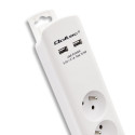 Surge protector 4 sockets, 2xUSB, 1.8m