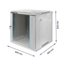 RACK cabinet 19inches 12U, 600 x 600 x 635