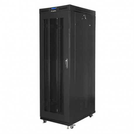 Installation standing cabinet rack 19-inch 800x1000 black perforated door LCD (Flat pack)