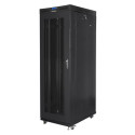 Installation standing cabinet rack 19-inch 800x1000 black perforated door LCD (Flat pack)