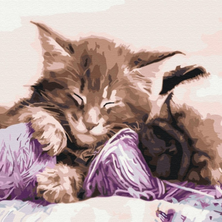 Picture Paint it! Painting by numbers Cat and dog