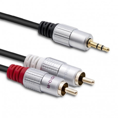 3.5mm Mini Jack to 2 x RCA Stereo Audio Cable
Description:
This ca