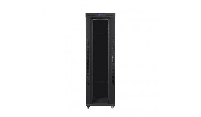 Installation cabinet rack 19 42U 800x1200 black, glass door LCD (Flat pack)