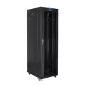 Installation cabinet rack 19 42U 800x800 black, glass door LCD (Flat pack)