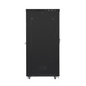 Installation cabinet rack 19 42U 800x1200 black, glass door LCD (Flat pack)