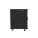 Installation cabinet rack 19 15U 600x800 black, glass door lcd (flat pack)