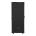 Installation cabinet rack 19 37u 600x800 black, black glass door lcd (Flat pack)