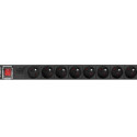 Power strip PDU rack 19 inch 1U 16A 8X 230V PL 2 black