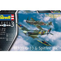 Plastic model BF109G-10 & Spitfire MK.V