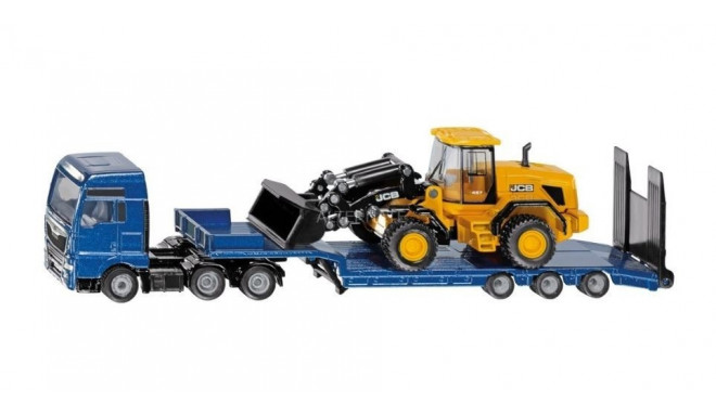 Siku toy car MAN truck with JCB tow truck and wheel loader