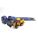 MAN truck with JCB tow truck and wheel loader