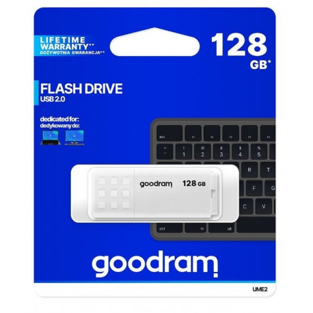 Goodram mälupulk 128GB UME2 USB 2.0, valge