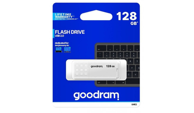 Goodram mälupulk 128GB UME2 USB 2.0, valge