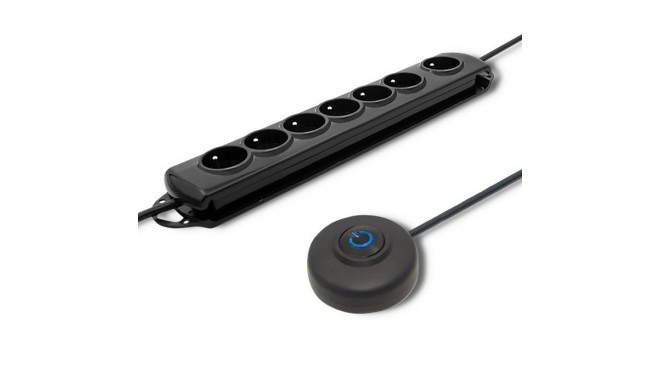 Surge protector+Foot QS 7 sockets 1.5m black