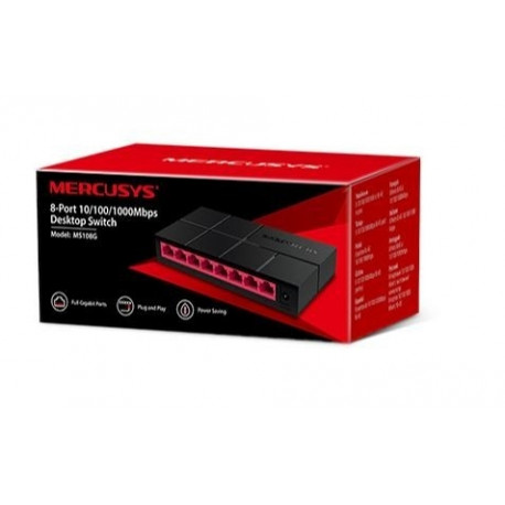 The Mercusys MS108G is an 8-port Desktop Gigabit Ethernet Switch. It is designed to