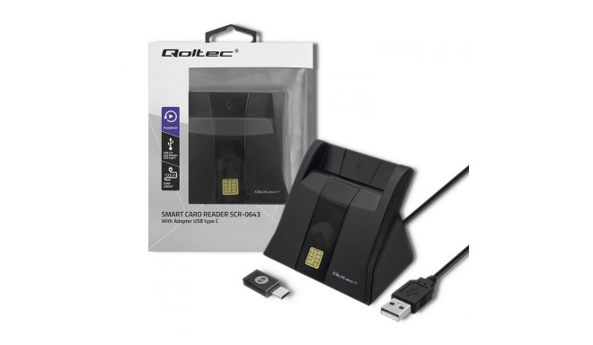 Qoltec smart card reader SCR-0643 USB 2.0