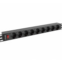 Rack PDU 1U 9xSchuko PDU-09F-0300-BK 16A 9xSchuko 3m black