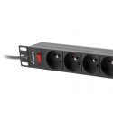 Rack power strip PDU 19 inch 1U 16A 9X 230V PL 3m black