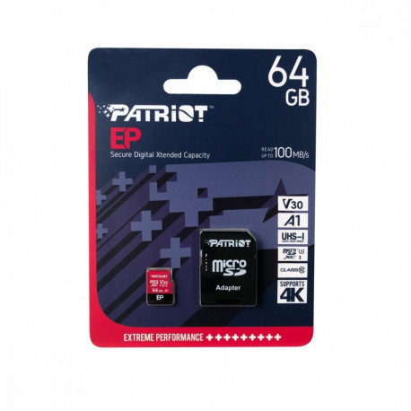 Patriot mälukaart microSDXC 64GB V30
