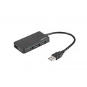 Natec USB hub USB 3.0 4-Port Moth, must