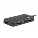 Natec USB hub USB 3.0 4-Port Moth, must