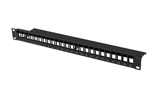 Patch Panel 24 ports 1U 19 inch blank black to keystone modules