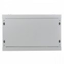 Wall mount cabinet 19 6U 368/600/450mm, glass door, grey (RAL 7035)